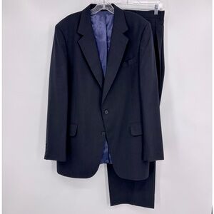 Yorkshire Square Pinstripe Suit Two Piece Charcoal Gray Size 43 L